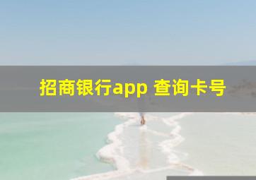 招商银行app 查询卡号